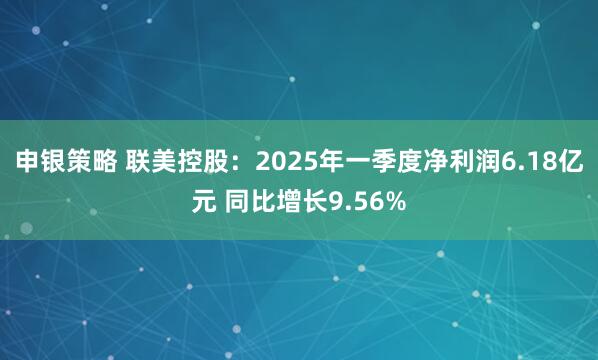 申银策略 联美控股：2025年一季度净利润6.18亿元 同比增长9.56%